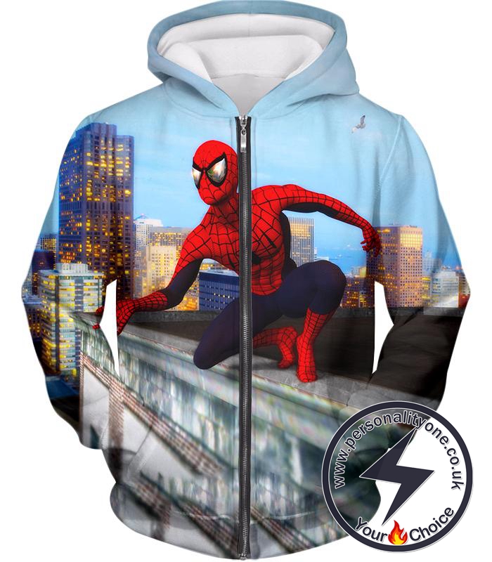 Amazing Spiderman Gameplay Action Zip Up Hoodie